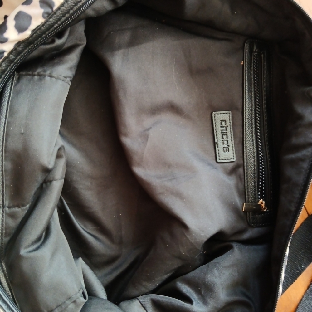 Chicos Cheetah Print Travel Bag, Removable Strap - Picture 7 of 8